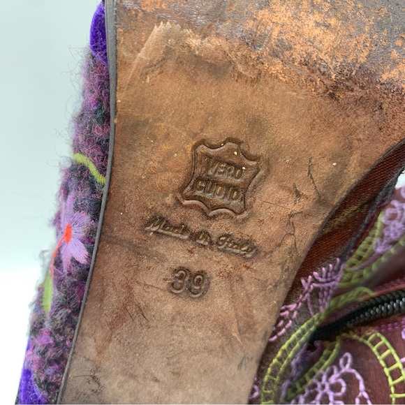 COPY - VINTAGE Boho Floral Embroidered Velvet Heeled Midi Boot By Kenneth Cole … - Picture 15 of 15